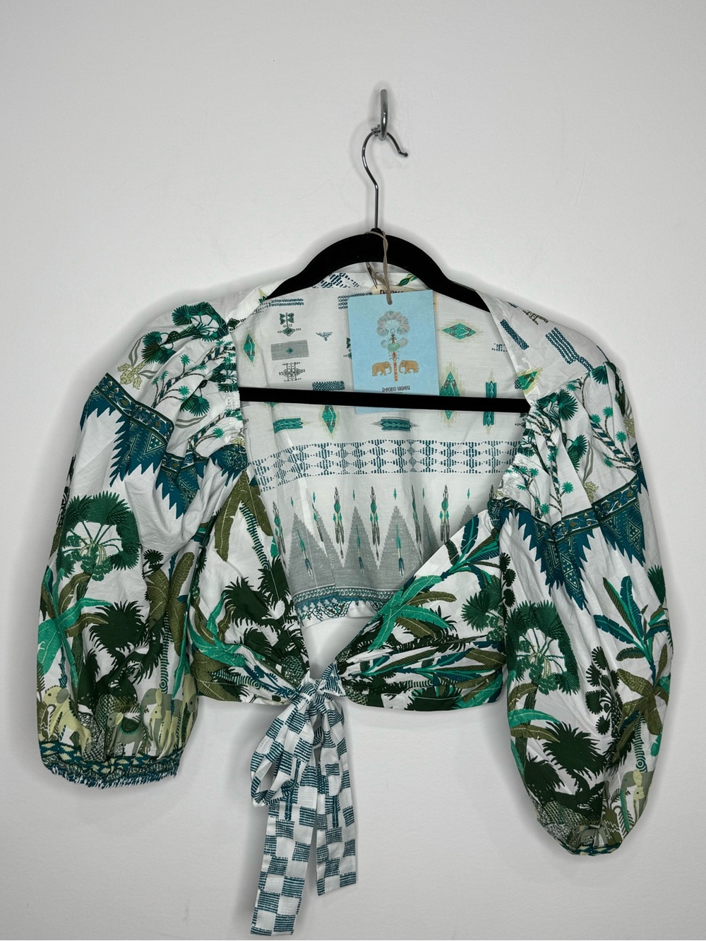 Emporio Sirenuse Thaia Crop Top Women’s IT 46/US 10 Green Blue White